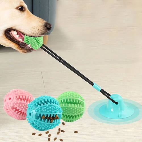 Interactive Suction Cup Dog Toy with Sound and Treat Dispens