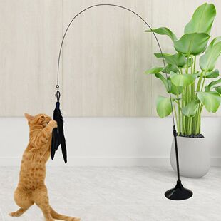 Cat Teaser Indoor Cat Stick Toy Interactive Suction Cup Cat