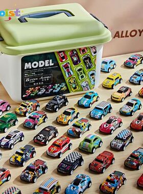 Mini Alloy Car Model Set with Storage Box Diecast Cars Toys