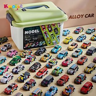 Mini Alloy Car Model Set with Storage Box Diecast Cars Toys