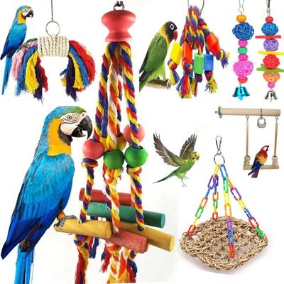 Parrot Chew Toy Cotton Rope Birds Toy Bite Bridge Bird Teari