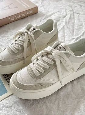 Thick-soled canvas shoes for women 2024 spring and autumn ne