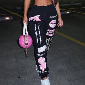 Summer Hip-hop Graphic Sweatpants 2024 New Women's Jogger Tr