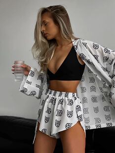 Marthaqiqi Casual Print Women'S Pajamas 2023 Sexy Loose Paja