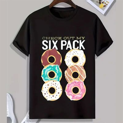 Casual Donuts Cartoon Graphic T Shirt for Men Clothing Fashi