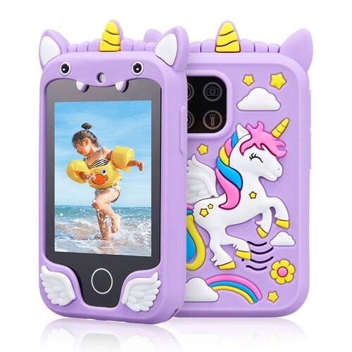 Kids Muscial Smart Phone Toys Cartoon Unicorn Touchscreen Ba