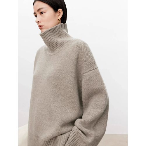 Thickened turtleneck 100% pure cashmere sweater women's loos