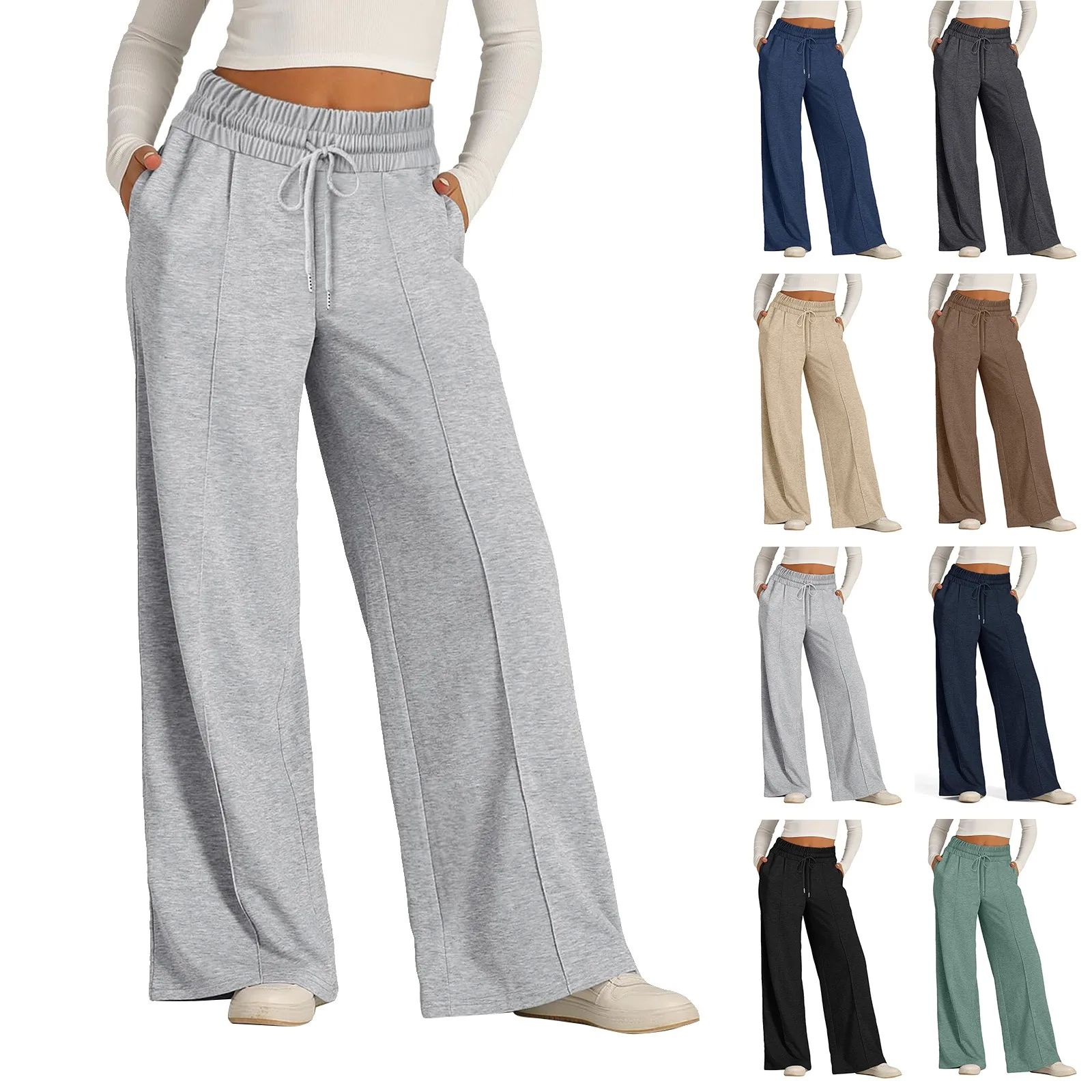 Women's High Waisted Wide Leg Sweatpants Casual Yoga Jogger 女装/女士精品 卫裤 原图主图