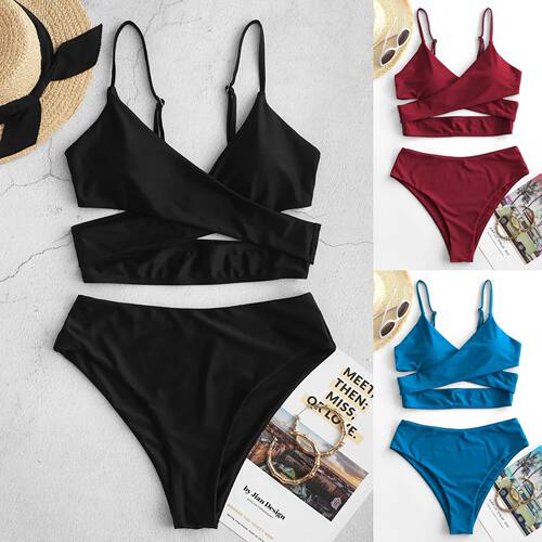 Women's Bikini High Waisted Tummy Control Two Piece Swimsuit