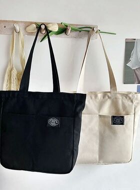 Women Canvas Tote Bag Solid Color Designer Ladies Casual Han