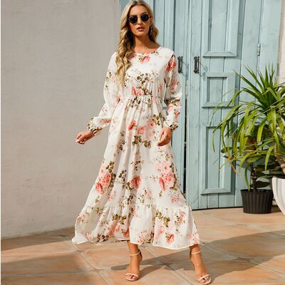 Women Maxi Dresses Sping Autumn Bohemian Casual Full Sleeve