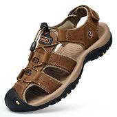 Men Shoes Sandals Leather Summer Casual Genuine Mens Outdoor