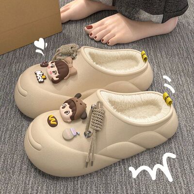 Winter Cloud Cute Cotton Slippers Women Cartoon Characters I