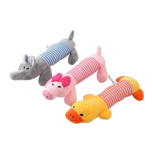 Cute Pet Dog Cat Plush Squeak Sound Dog Toys Funny Fleece Du