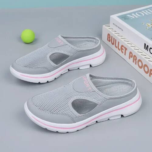 Women Slippers Breathable Mesh Casual Flat Shoes Outdoor Hom