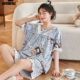 Summer Short Sleeve Girl Preppy Style Collar Pajamas Sets