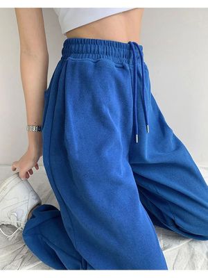 Blue Sweatpants For Women Summer Baggy Pants High Waist Jogg