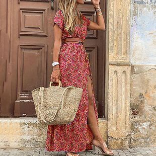 Long Dress for Women 2023 Summer Beach Bohemian Dresses Vest