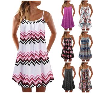 Women's Dress Fashion Summer Vest Sleeveless Bohemian Print