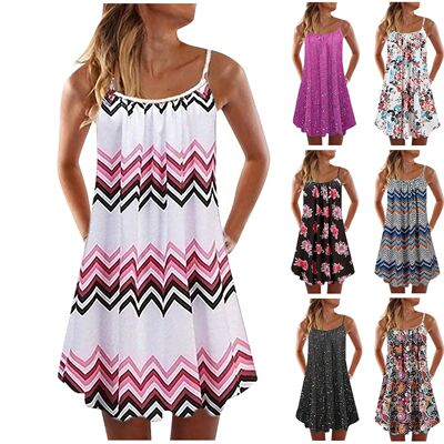 Women's Dress Fashion Summer Vest Sleeveless Bohemian Print