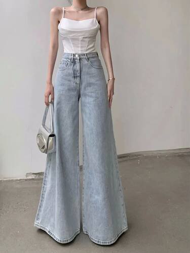 Jmprs Loose Women Jeans High Waist Korean Causal Ladies Wide