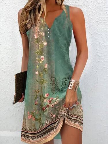 Women's Dresses Summer Fashion Stitching V Neck Loose  Bohem