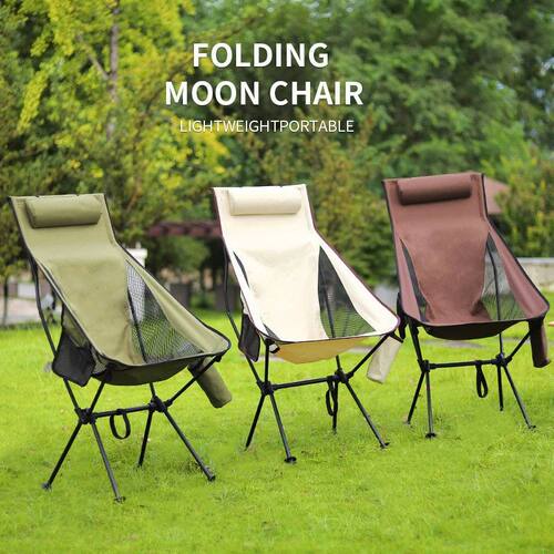 Camping high back moon chair ultra light aluminum alloy fish