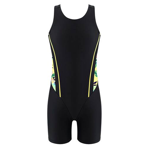 Kids Girls One-piece Swimwear Swimsuit Round Neck Open Back
