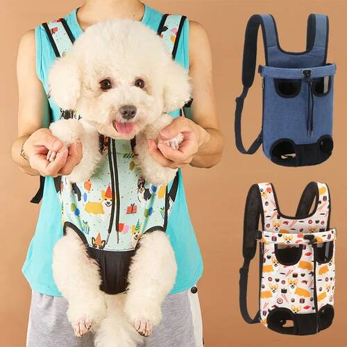 Pets Products Denim Pet Dog Backpack Outdoor Travel Cat Carr