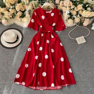 YuooMuoo Chic Fashion Polka Dot Print Women Dress 2023 New S
