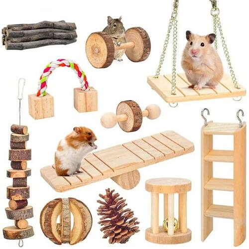 Mini Rabbit Roller Toys Natural Wooden Pine Dumbells Unicycl
