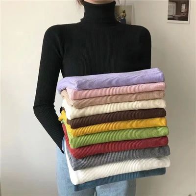 2024 Simple Women Turtleneck Sweater Winter Fashion Pullover