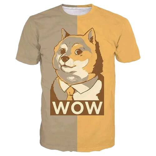 3D Kabosu Shiba Inu Printed T Shirts Funny Doge Graphic T-sh