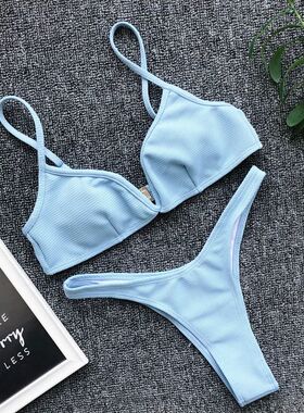 Womens Bikini Set Bandage Push Up Bra V-Neck Swimwear Swimsu