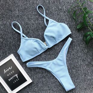 Womens Set Bikini Bandage Bra Push Neck Swimsu Swimwear