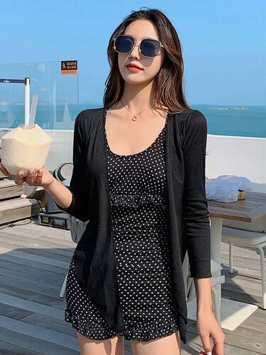 Polka Dot Print Swimwear Women's Body Cover 2022 One Piece B