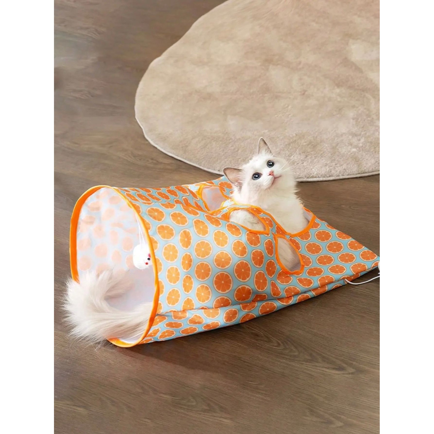 1PC Foldable Cat Tunnel With Noisy Paper, Rolling Ground Dra