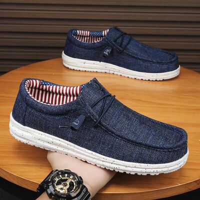 Men's Breathable Casual  Canvas Slip Shoes Comfort Slip-on L