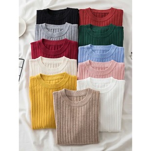 Knit Soft Autumn Pullovers New Sweaters tops Women Jumper