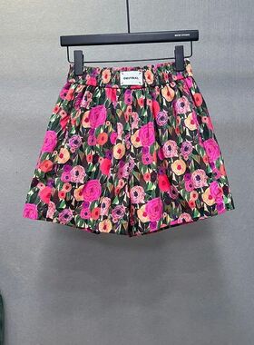 Oversized Summer Casual Printing Multicolor Elastic Waist Wi