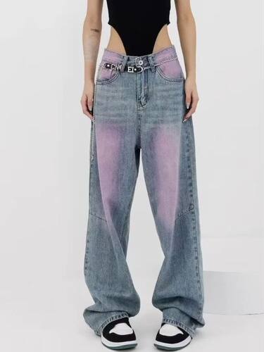 High Street Vintage Jeans Women's Summer New High Grade Spra