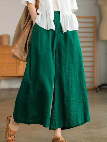 2024 Cotton Linen Home Wear Loose Pants for Women Summer Cas