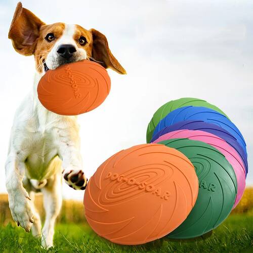 Dog Toy Flying Disc Silicone Material Sturdy Resistant Bite