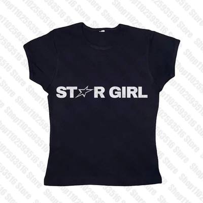 Aesthetic Women Letter Gothic Crop Top Streetwear Grunge Bab