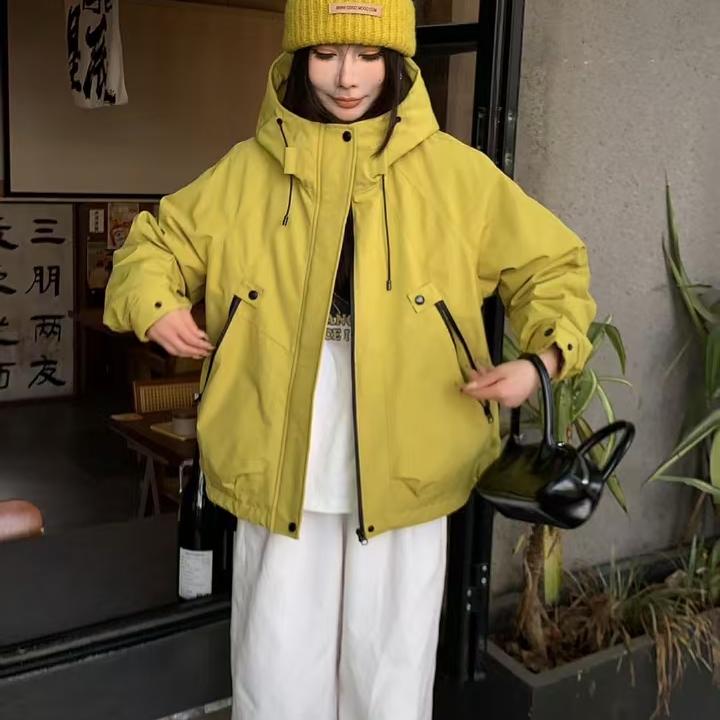 2024新款宽松休闲短款冲锋衣外套