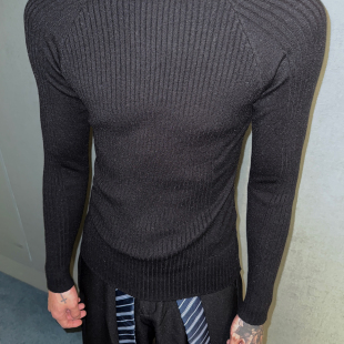 针织衫 子上男装 显瘦半高领简约百搭打底长袖 毛衣高级感修身 秋季