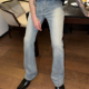 男潮 微喇牛仔裤 子上男装 复古cleanfit做旧水洗显高显瘦vibe长裤