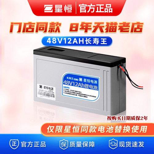 星恒电动车锂电池48V12Ah