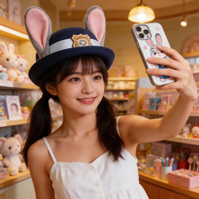 朱迪兔子警官COS帽子迪士尼疯狂动物城儿童成人拍照装饰耳朵礼帽