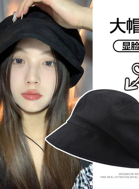 麂皮绒堆堆帽子女秋冬百搭大头围